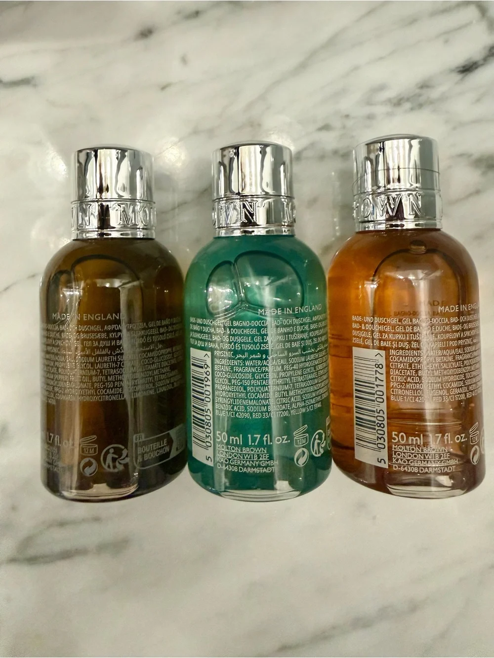 New Molton Brown Bath Travel Set 3 x 50ml Black Pepper, Cyprus, Gingerly